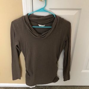 Women’s medium brown cowl neck 3/4 sleeve